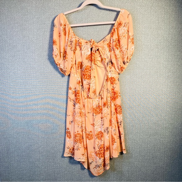 NEW Blue Rain Francesca’s Large Women’s Off The Shoulder Tie Back Mini Dress - Picture 5 of 8